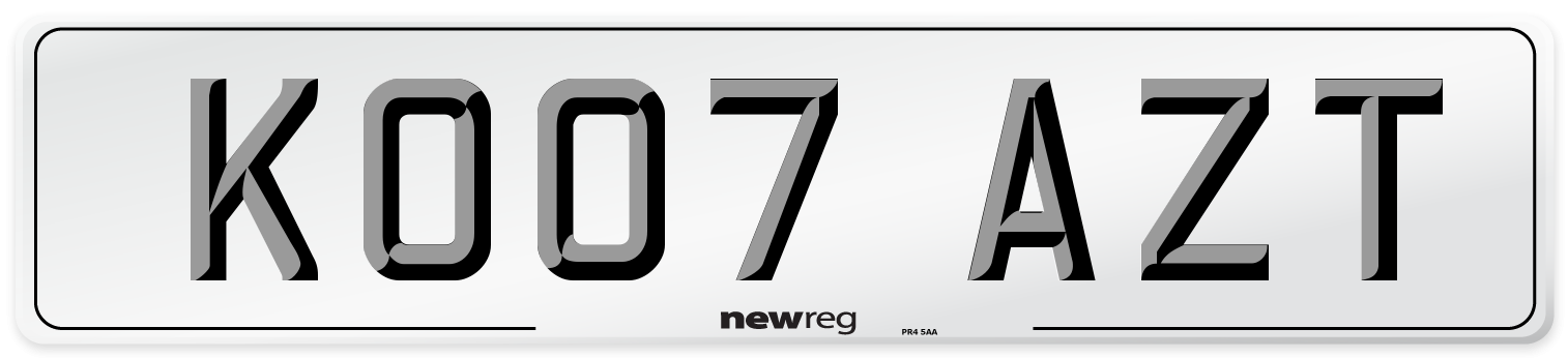 KO07 AZT Number Plate from New Reg